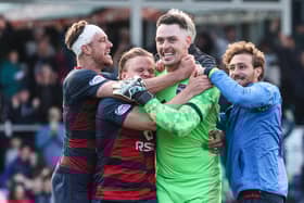 Ross Laidlaw was a Ross County hero in the pealty shootout win over Partick Thistle.  (Photo by Craig Williamson / SNS Group)