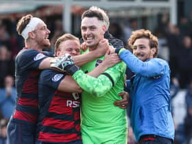 Ross Laidlaw was a Ross County hero in the pealty shootout win over Partick Thistle.  (Photo by Craig Williamson / SNS Group)