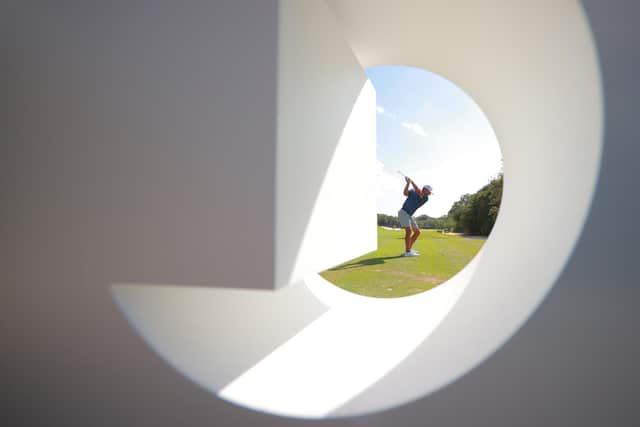 Charles Howell III of Crushers GC plays his shot from the 10th tee during day three of the LIV Golf Invitational - Mayakoba at El Camaleon at Mayakoba.
