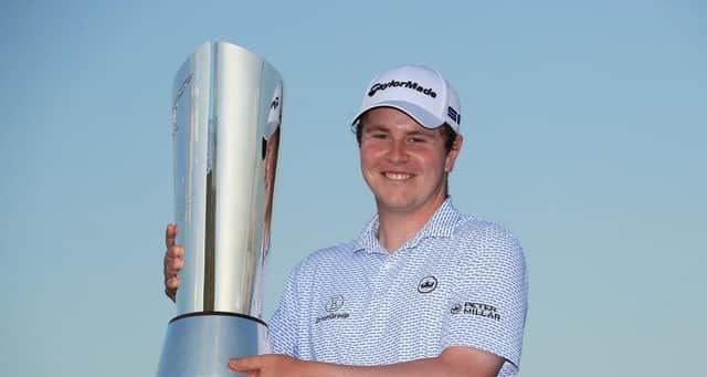 Bob MacIntyre poses with the trophy after his breakthrough win on the European Tour in the Cyprus Showdown in November. Picture: Getty Images