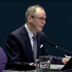 Ken Thomson appearing at the UK Covid-19 Inquiry.