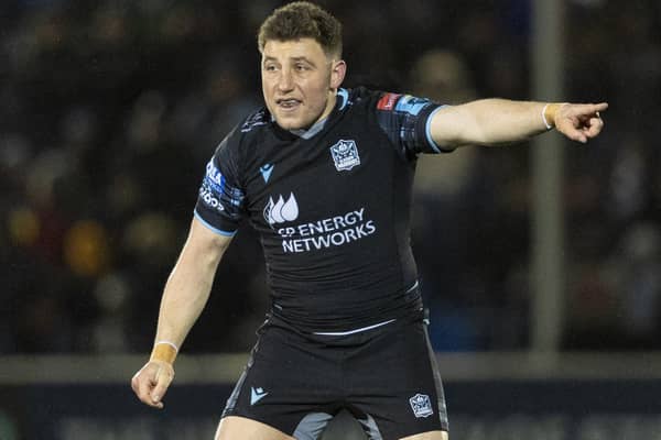 Duncan Weir directs the team during a Glasgow Warriors match at Scotstoun this season. (Photo by Ross MacDonald / SNS Group)