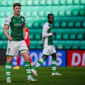 Hibs' Kevin Nisbet makes his long-awaited return for the first team.