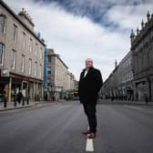 Bob Keiller CBE on Union Street in Aberdeen. Picture by Ross Johnston/Newsline Media
