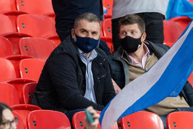 Postecoglou took in England v Scotland at Wembley alongside new chief executive Dominic McKay.