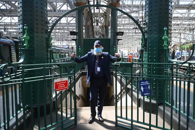 Staircases midway along platforms at Glasgow Central Station enabled fans to be moved directly onto special trains to Hampden. Picture: JPIM