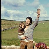 Paul McCartney and his daughter Mary captured at High Park Farm in Argyll in 1970.