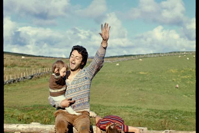 Paul McCartney and his daughter Mary captured at High Park Farm in Argyll in 1970.