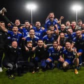 Darvel celebrates a famous win over Aberdeen in the Scottish Cup. (Photo by Rob Casey / SNS Group)