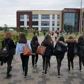 Pupils arrive at Kelso High School in the Scottish Borders. Picture: PA