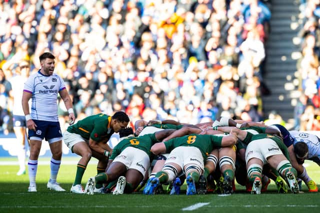South Africa came out top in the scrum battle at BT Murrayfield. (Photo by Ross Parker / SNS Group)