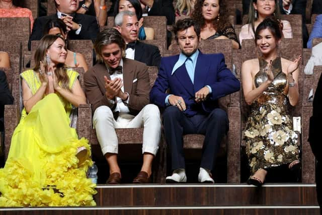 Olivia Wilde, Chris Pine, Harry Styles and Gemma Chan attend the Campari Passion For Film 2022 Award during the 79th Venice International Film Festival.