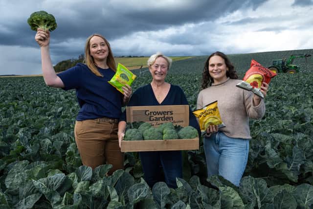 L-R: Nat Cowx, Brand and Marketing Manager at East of Scotland Growers, Amanda Brown, Programme Director at Scotland Food & Drink, Alexis Shanok, Procurement and Office Coordinator at Growers Garden