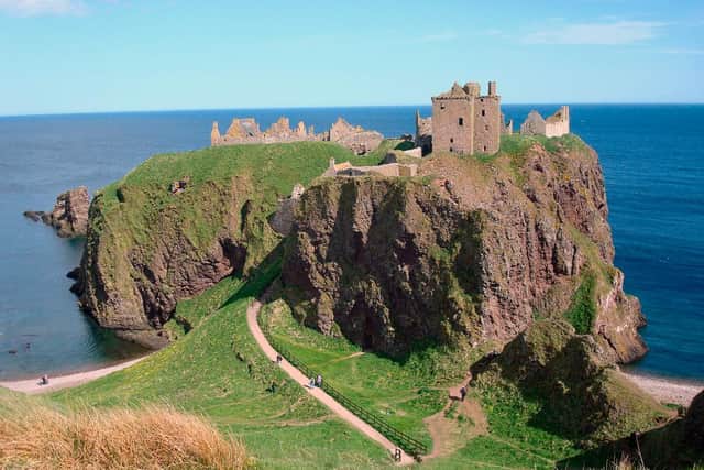 Dunnottar Castle sits on a cliffside overlooking the North Sea near Stonehaven, Aberdeenshire.