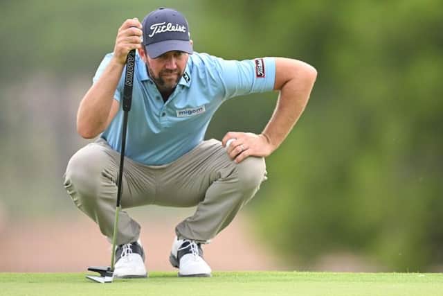 Scott Jamieson lines up a putt on the 16th hole in the first round of the DS Automobiles Italian Open at Marco Simone Golf Club in Rome. Picture: Stuart Franklin/Getty Images.