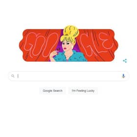 The Google Doodle celebrates singer and entertainer Coccinelle.