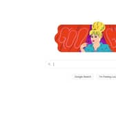 The Google Doodle celebrates singer and entertainer Coccinelle.