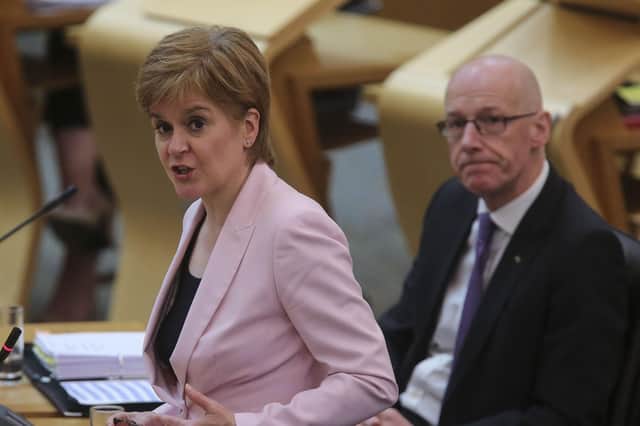 Nicola Sturgeon and the SNP may be riding high in the polls but new Gers figures about the Scottish Government's finances may put a dent in their popularity (Picture: pool photo/Fraser Bremner/Scottish Daily Mail)