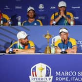 Winning European captain Luke Donald talks to the media during a press conference after his side's win in the 44th Ryder Cup in Rome. Picture: Andrew Redington/Getty Images.