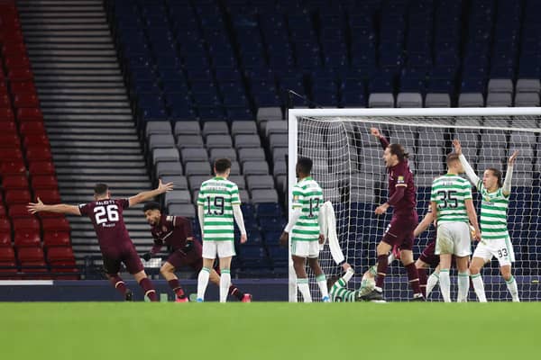 Ginnelly scored for Hearts in the Scottish Cup against Celtic.