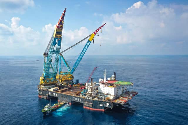 The Saipem S7000 semi-submersible crane vessel is due to start the installation of casings. Picture: Saipem