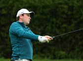 Bob MacIntyre plays his second shot on the 13th hole during the second round of the Betfred British Masters hosted by Danny Willett at The Belfry. Picture: Andrew Redington/Getty Images.