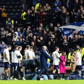 Scotland fans and players celebrate qualification for Euro 2024 at the end of the 3-3 draw with Norway at Hampden. (Photo by Craig Foy / SNS Group)