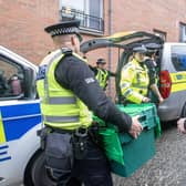 Officers from Police Scotland outside the SNP headquarters in Edinburgh following the arrest of former chief executive Peter Murrell in April 2023. Mr Murrell was later released without charge, pending further enquiries. Picture: PA