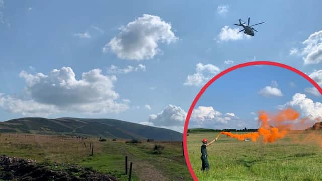 Rescue teams sent out after a male paraglider crashed near the summit of Tinto Hill in South Lanarkshire (Photo: Moffat Mountain Rescue Team).