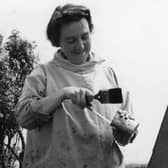 Joan Eardley painting in 1961