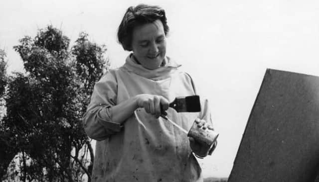 Joan Eardley painting in 1961