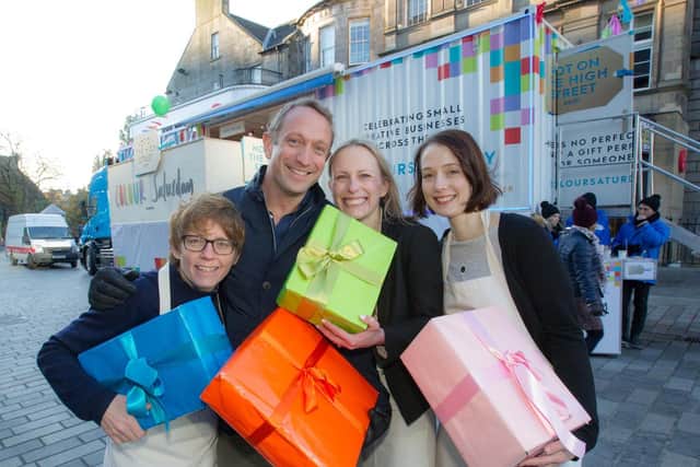 Left to right - Sandra of Quirky Gift Library, notonthehighstreet.com chief executive Simon Belsham, Emma of Twenty-Seven and Sarah of Minetta Jewellery. Pic: Contributed