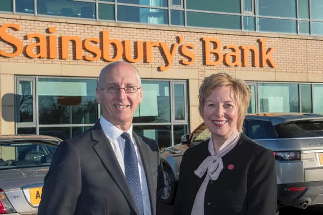 Peter Griffiths, Sainsburys Bank chief executive, and Councillor Lesley Laird. Picture: Donald MacLeod