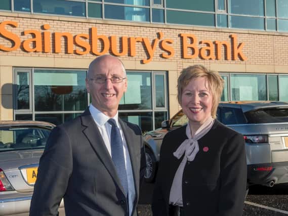 Peter Griffiths, Sainsburys Bank chief executive, and Councillor Lesley Laird. Picture: Donald MacLeod