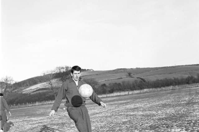 John Greig of Rangers trains with the Scotland squad at Largs in 1965