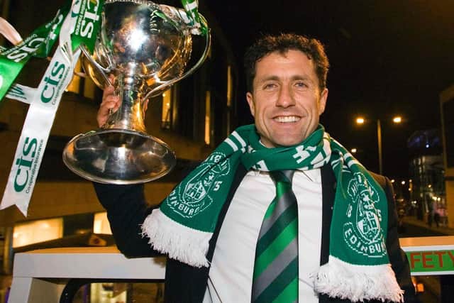 Led Hibs to their first cup win since 1991, but took charge of just over 50 matches. Won 23 of 54, with 15 draws and 16 defeats giving him a 42.59% win rate