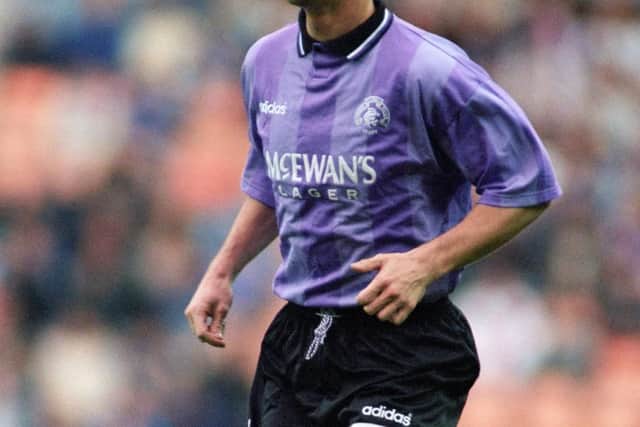 Sold for 170. This lesser-spotted lilac jersey divides opinion among Rangers fans, but some are willing to pay as much as 170.