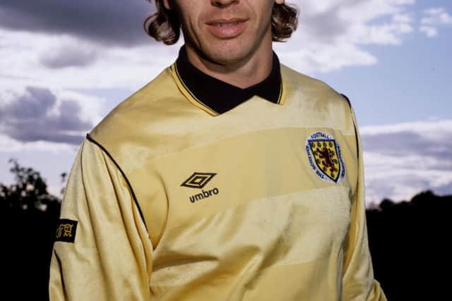 Sold for: 149.99. Scotland have often adopted yellow as their change colour and in 1986 they opted for this sleek version of the striped home shirt. This jersey can sell online for as much as 150.