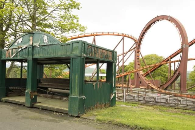 The castle was almost completely devastated by fire in 1941, and the mansions most peculiar additions didnt come until 1995, when the grounds of the ruined castle were turned into an amusement park