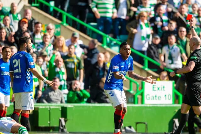 Off the ball, Morelos, who knew he would be wound up, swung his arm and hit Scott Brown for the most predictable of red cards.