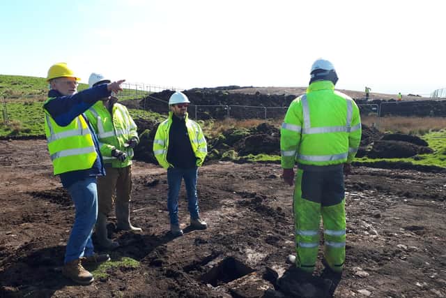 Pete Higgins, senior project manager at ORCA Archaeology, talks through the find at Finstown. PIC: ORCA Archaeology.