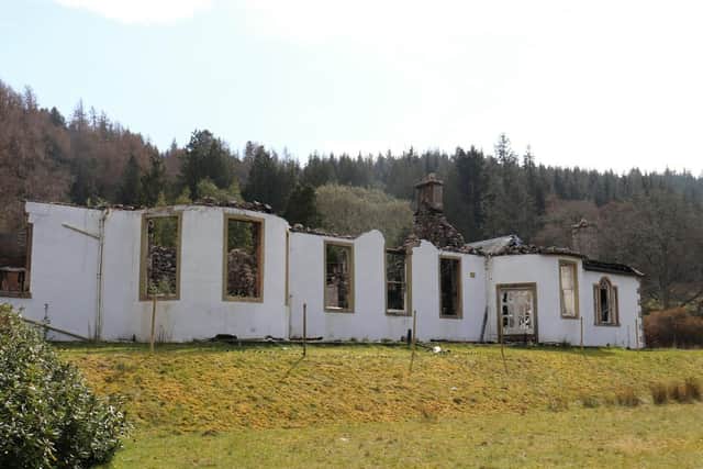 Boleskine House after the devastating fire of 2015. The new owners have urged the public to stay away given the dangerous state of the property, which is to be fully restored. PIC: SWNS.