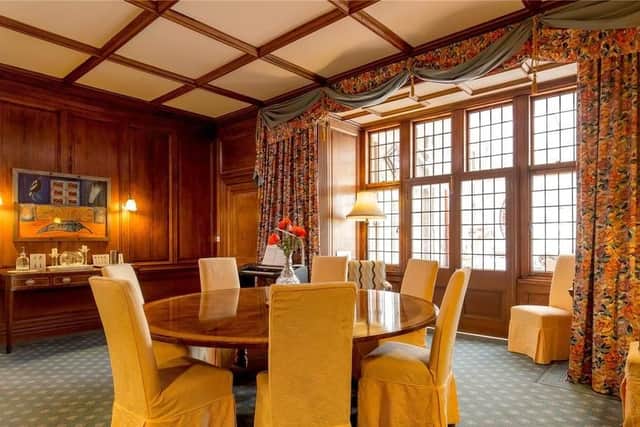 The traditional style dining room is ideal for entertaining.