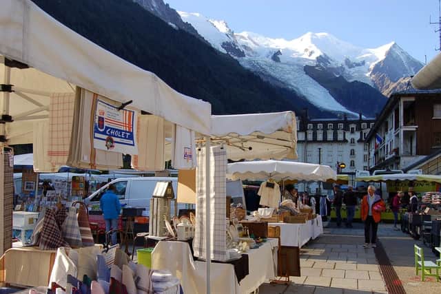 In this most historic place for mountaineers, everywhere is dominated by amazing mountains on both sides and, right at the end of the valley, towering over everything else, Mont Blanc, the highest mountain in the European Alps.