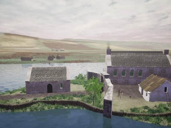 The ancient medieval stronghold of the Lords of the Isles at Finlaggan on Islay has been reconstructed in virtual reality to reveal how Scottish clan chiefs lived 600 years ago. Picture: University of St Andrews