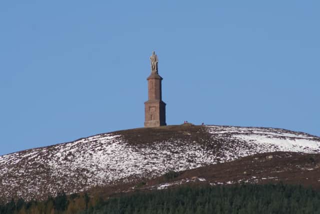 The memorial to the Duke of  Sutherland was built on the summit on in 1833. Several attempts have been made to topple the statue, including one using dynamite, given the duke's role in the Highland Clearances.