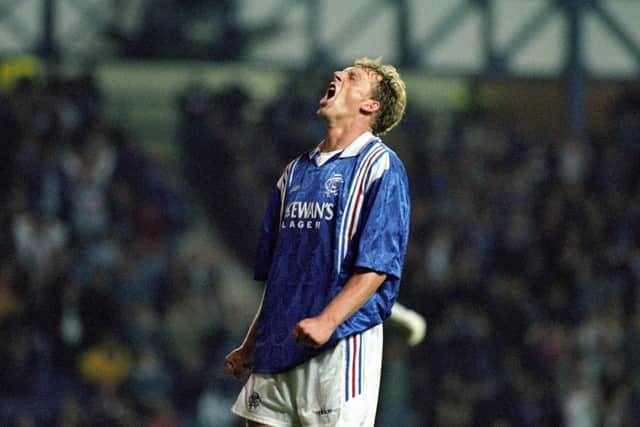 The former Rangers striker - known for one of Scottish football most infamous open-goal misses - was an unused sub during the 95 final.