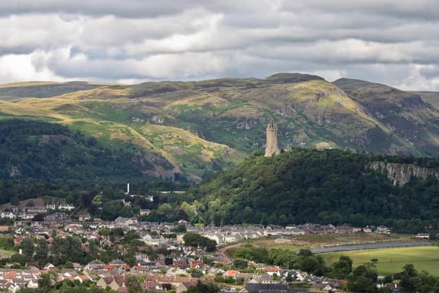 The battlements of Stirling Castle offers a striking view of the Wallace Monument and the backdrop of the Ochil Hills.