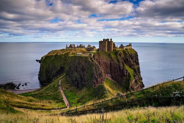 Perched on the northeast coast, Dunottar Castle is a ruined clifftop medieval fort with unrivalled views of the North Sea.