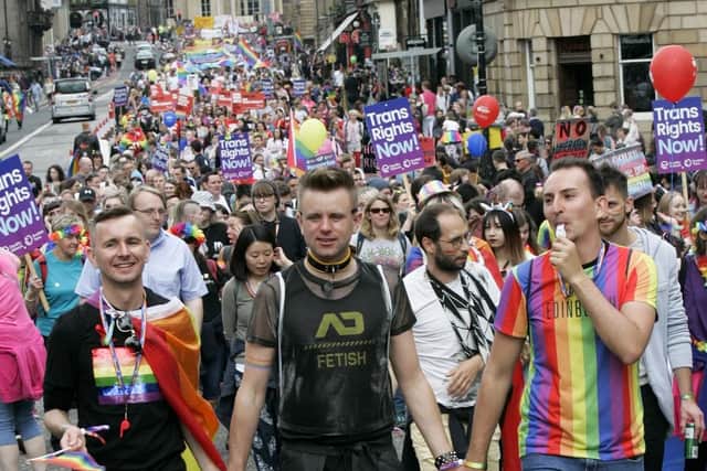 The crowd heard speeches from campaigners and MSPs including Green co-convenor Patrick Harvie and Scottish Lib Dem MSP Alex Cole-Hamilton.